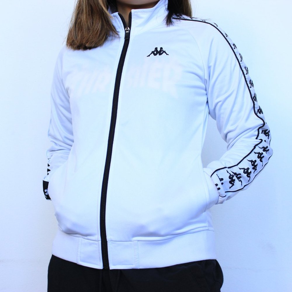 Kappa white zip up track jacket